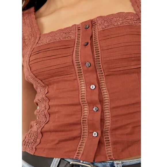 NWT FREE People lace tank top L  - Picture 4 of 10